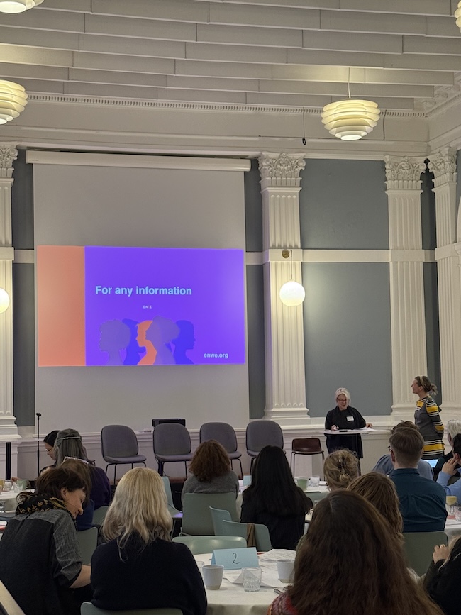 Luisella Seveso presents Enwe at the Copenhagen conference.